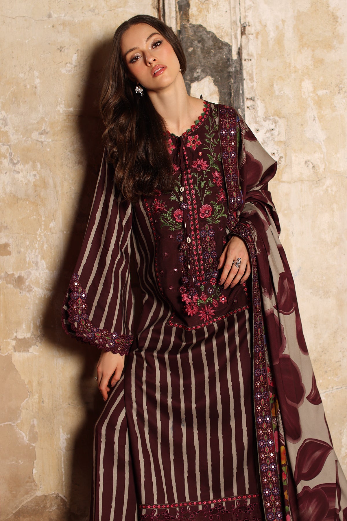 Charizma | Combination VOL - 01 Embroidered Lilen | CCW7-02