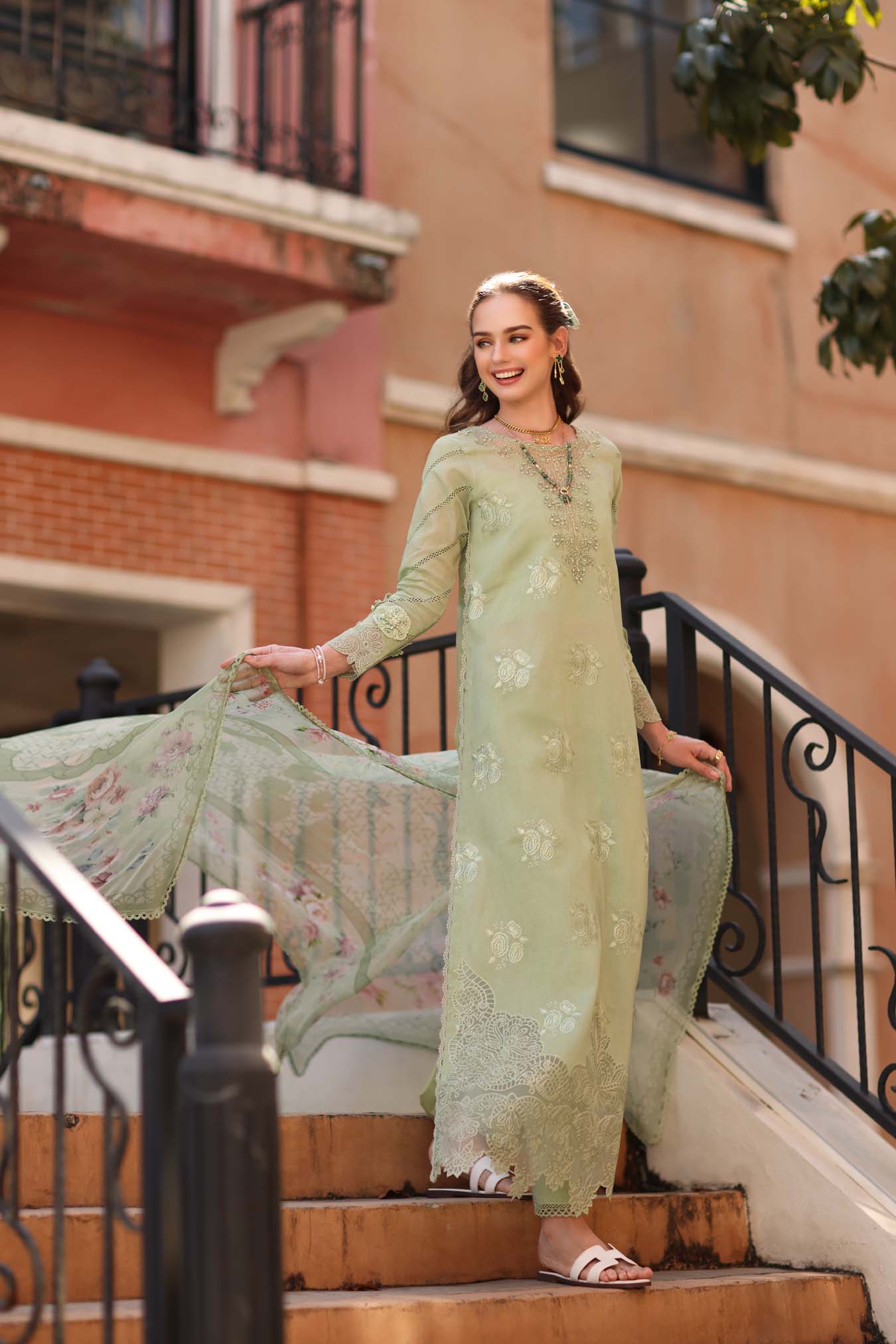 Sadia Asad | Noor - Eid Luxe Printskhaas '26 | Opal Mint