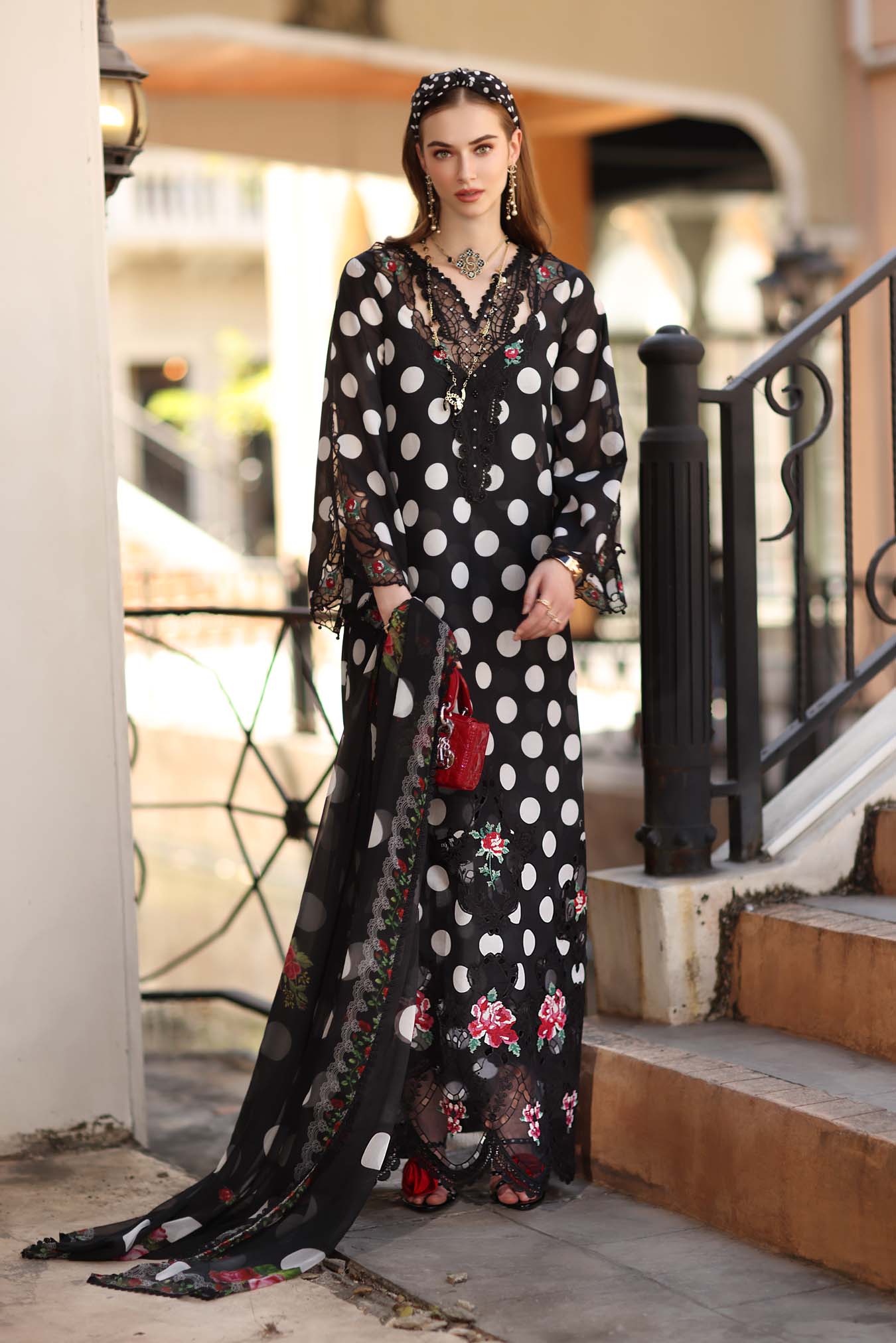 Sadia Asad | Noor - Eid Luxe Printskhaas '26 | Black Polka