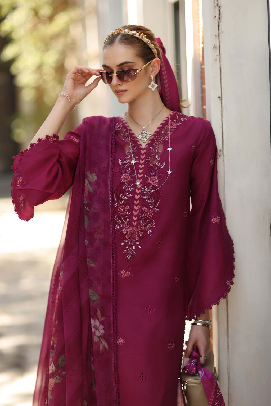 Sadia Asad | Noor - Eid Luxe Printskhaas '26 | Fushia Blush