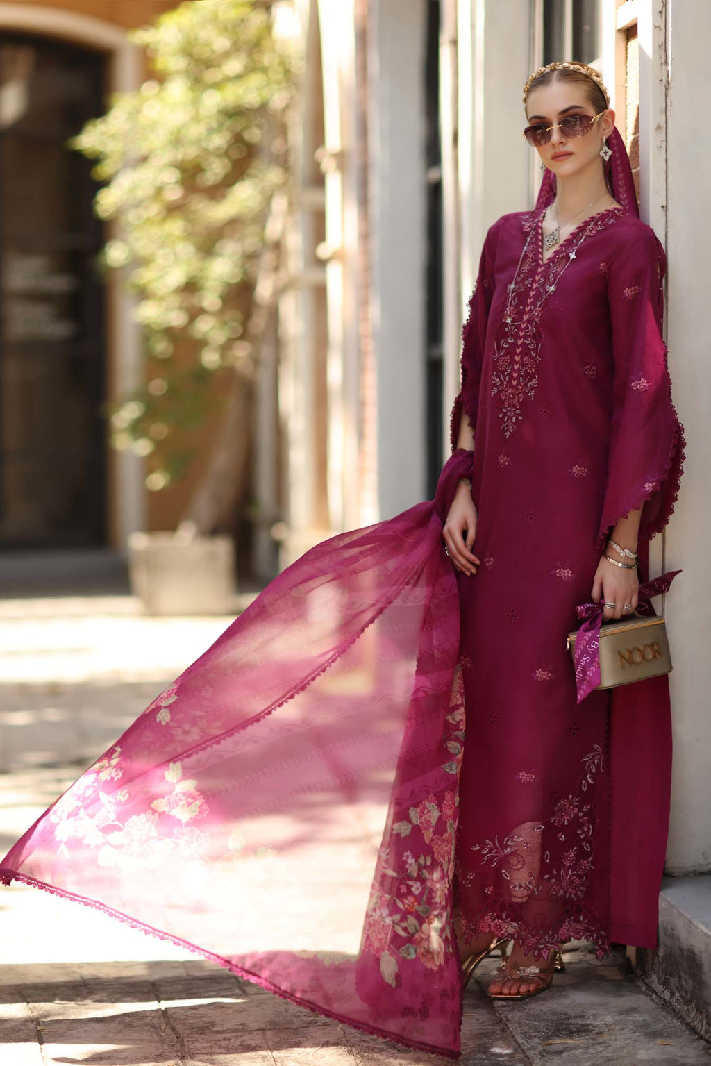 Sadia Asad | Noor - Eid Luxe Printskhaas '26 | Fushia Blush