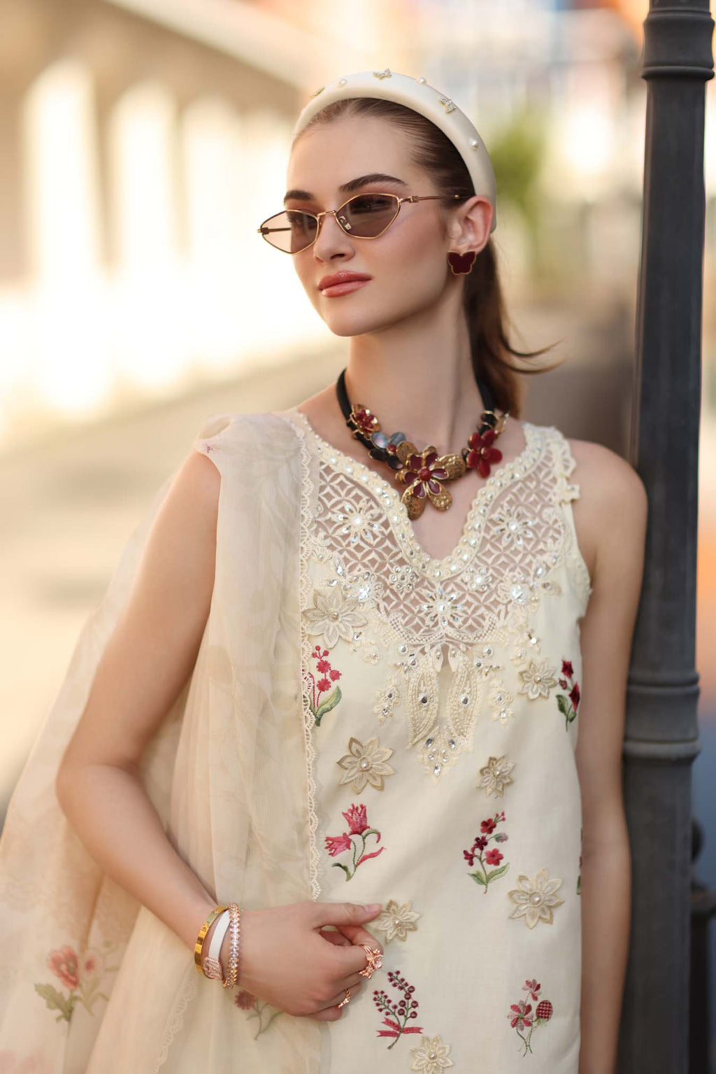 Sadia Asad | Noor - Eid Luxe Printskhaas '26 | Vanilla Mist