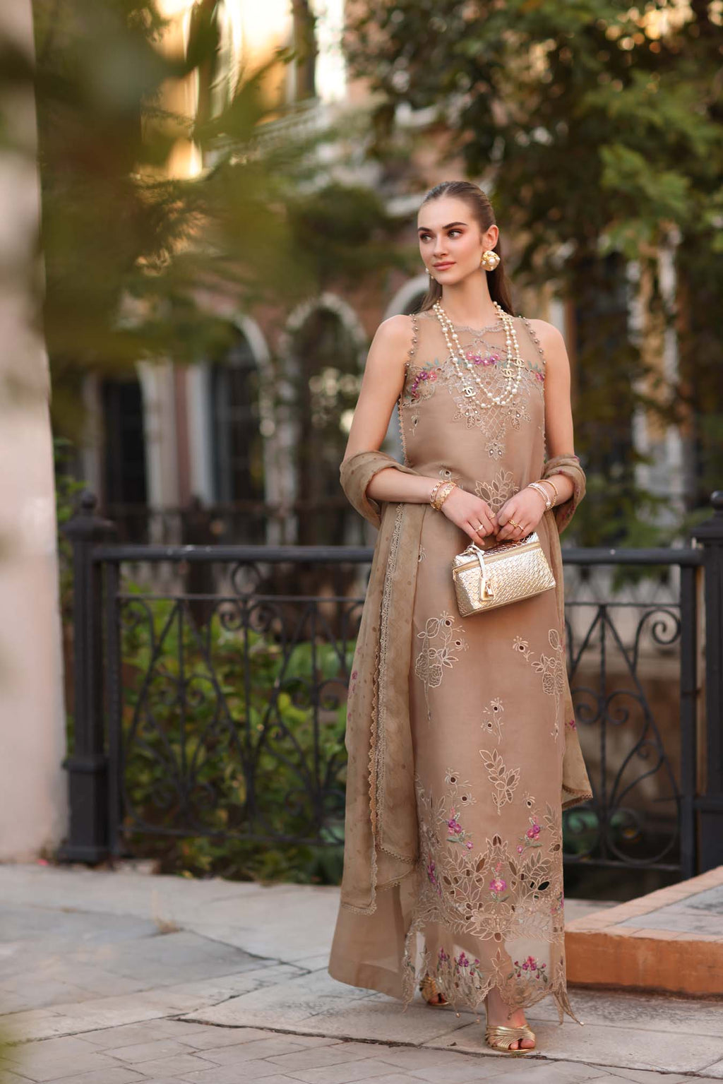 Sadia Asad | Noor - Eid Luxe Printskhaas '26 | Warm Biscotti