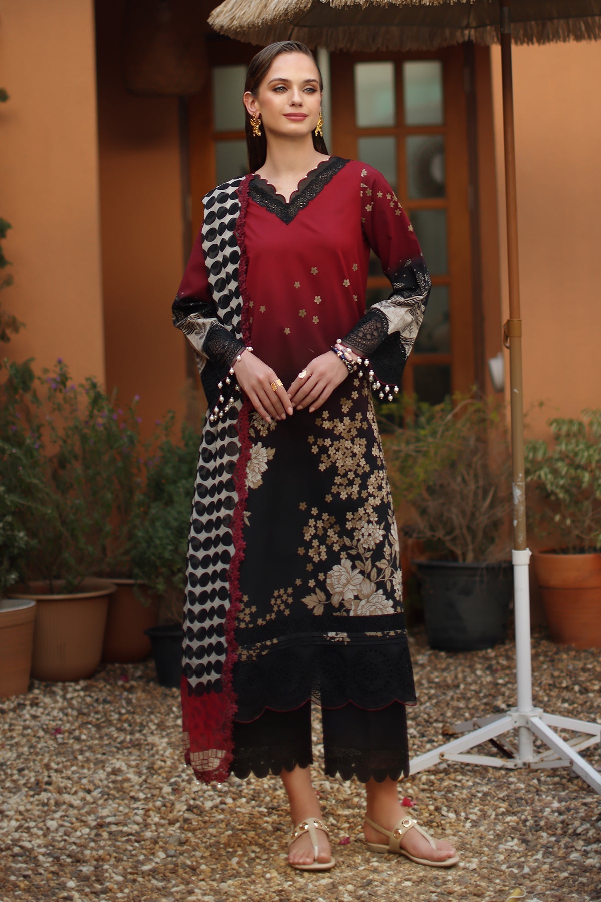 CHARIZMA | 3-PC Unstitched Embroidered Lawn Collection | AN6-02