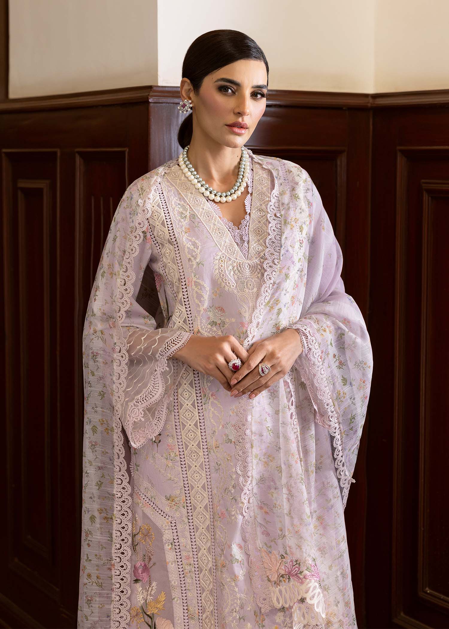 Saira Shakira | Bloom Unstitch lawn 25 | SWEET OPEL 8-A