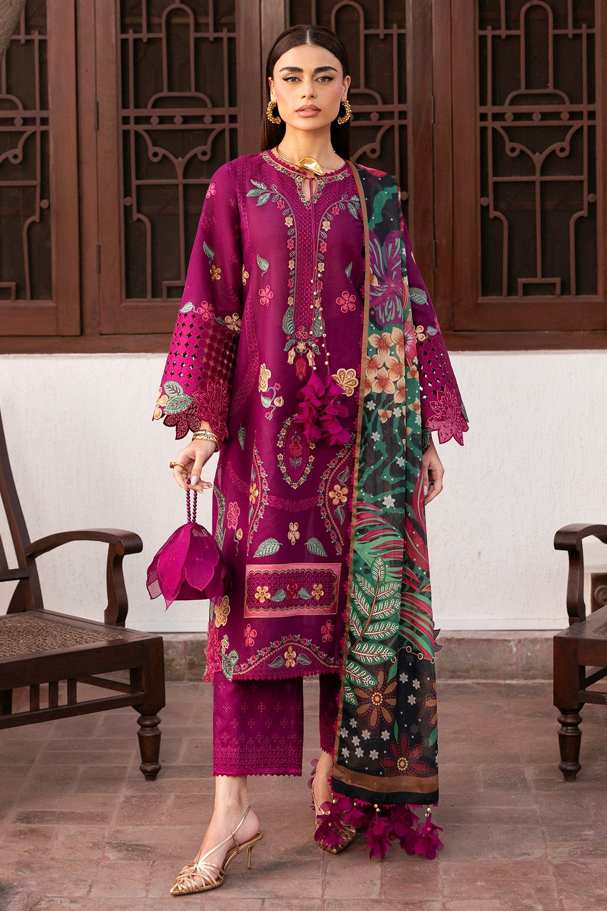 JAZMIN - SHAHKAAR | Embroidered Luxury Lawn | SL26-D01