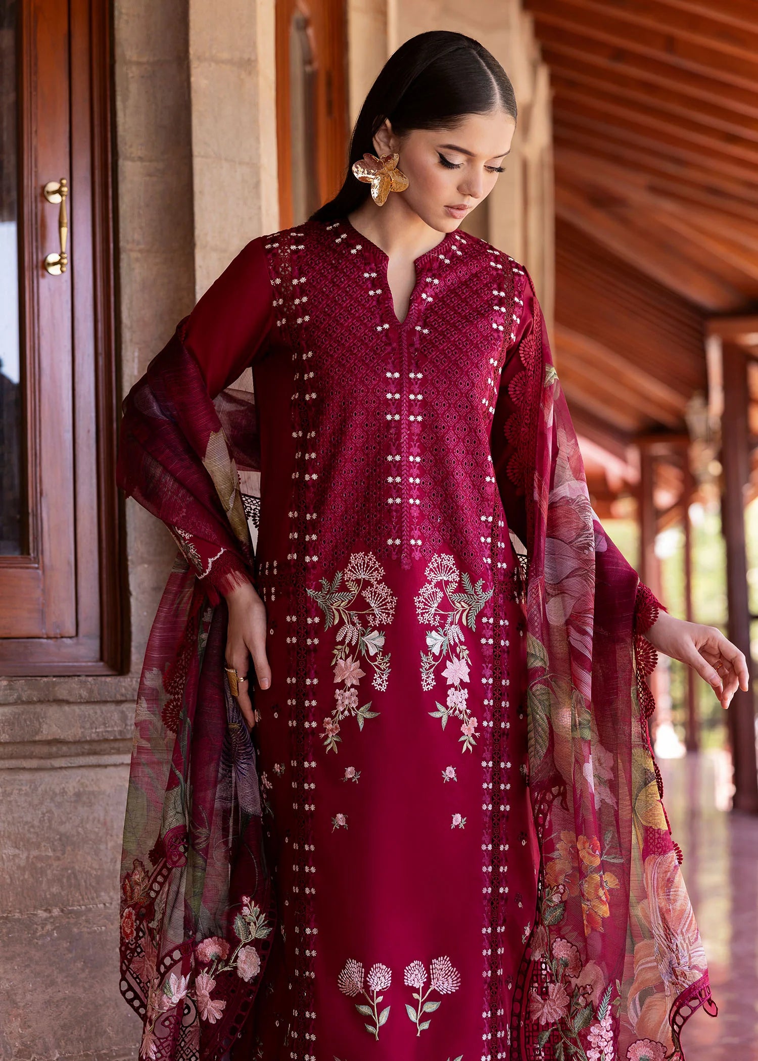 Saira Shakira | Bloom Unstitch lawn 25 | HANGING GARDENS 2-A