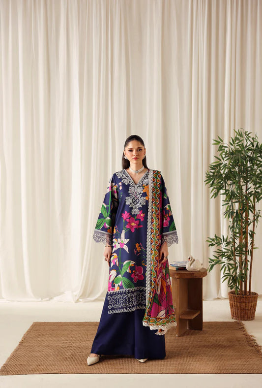 NAQSH | PRINTED VISCOSE | DARK BLUE - 00190