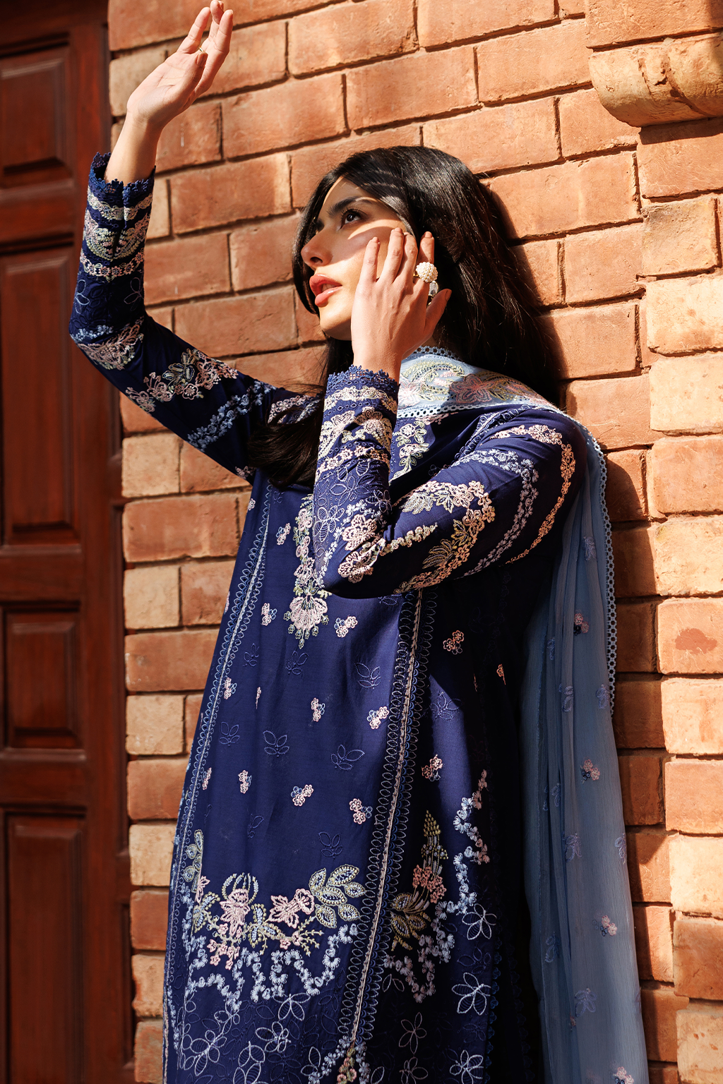 Emaan Adeel |  Mirabelle festive luxury lawn | Petal Pose