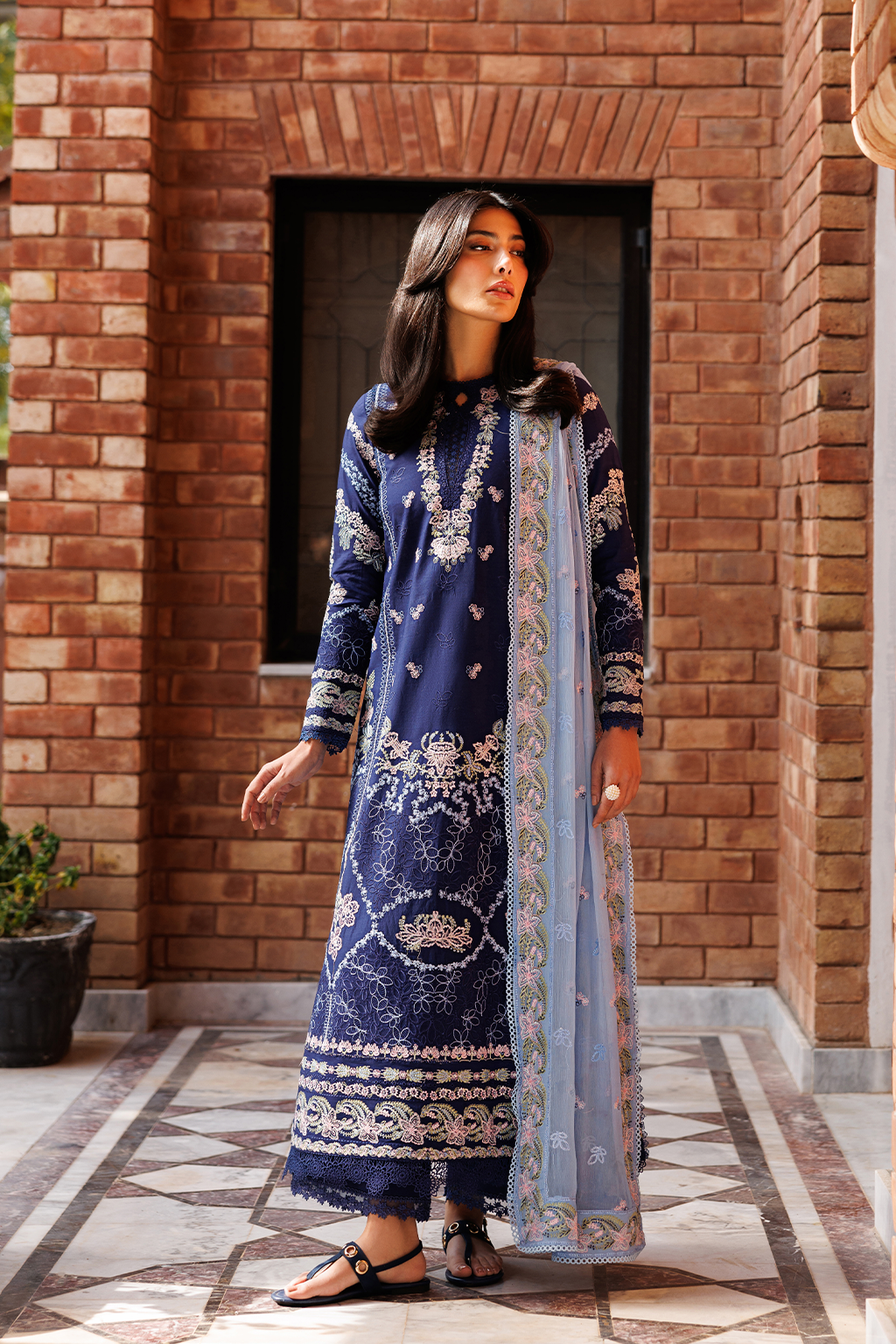 Emaan Adeel |  Mirabelle festive luxury lawn | Petal Pose