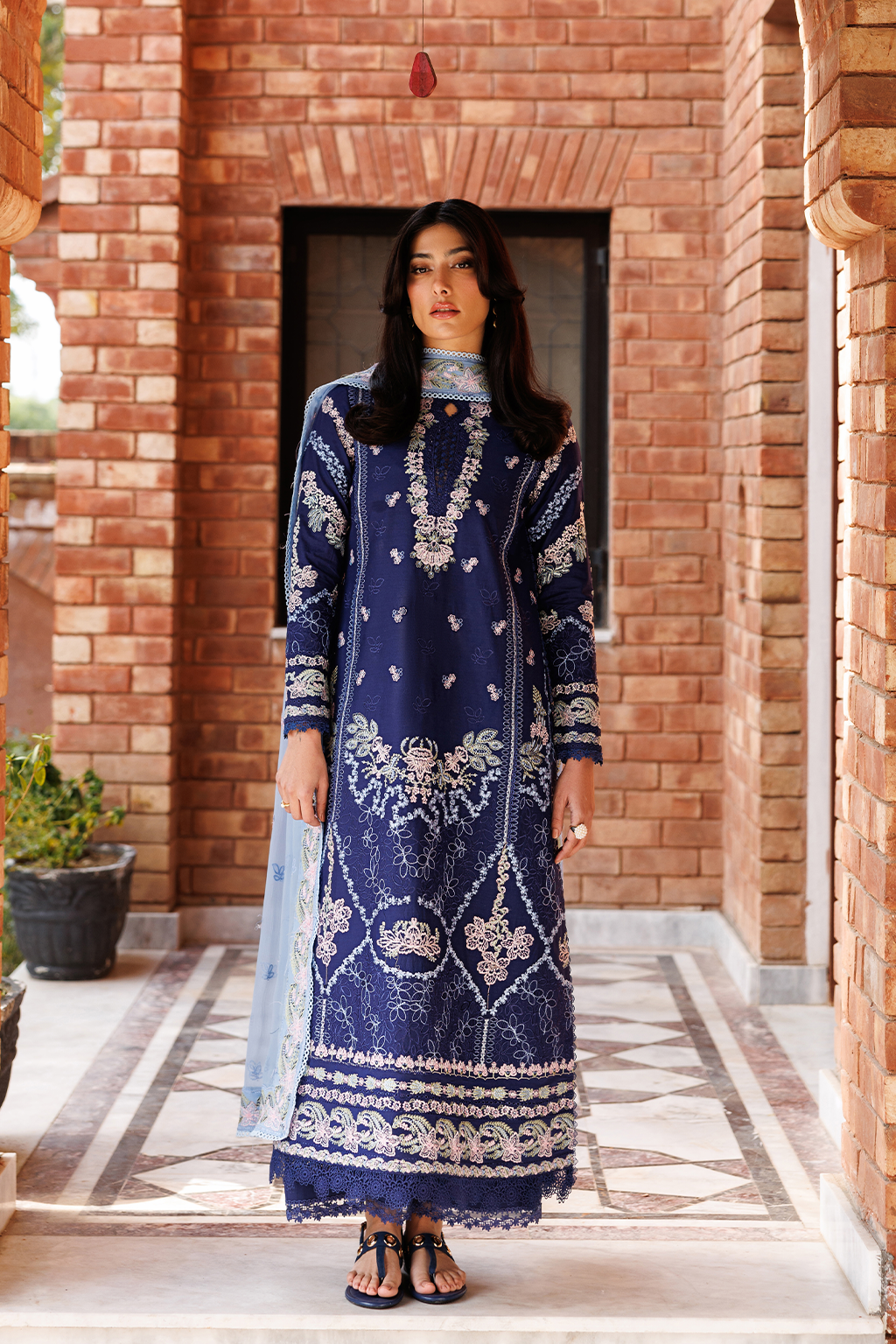 Emaan Adeel |  Mirabelle festive luxury lawn | Petal Pose