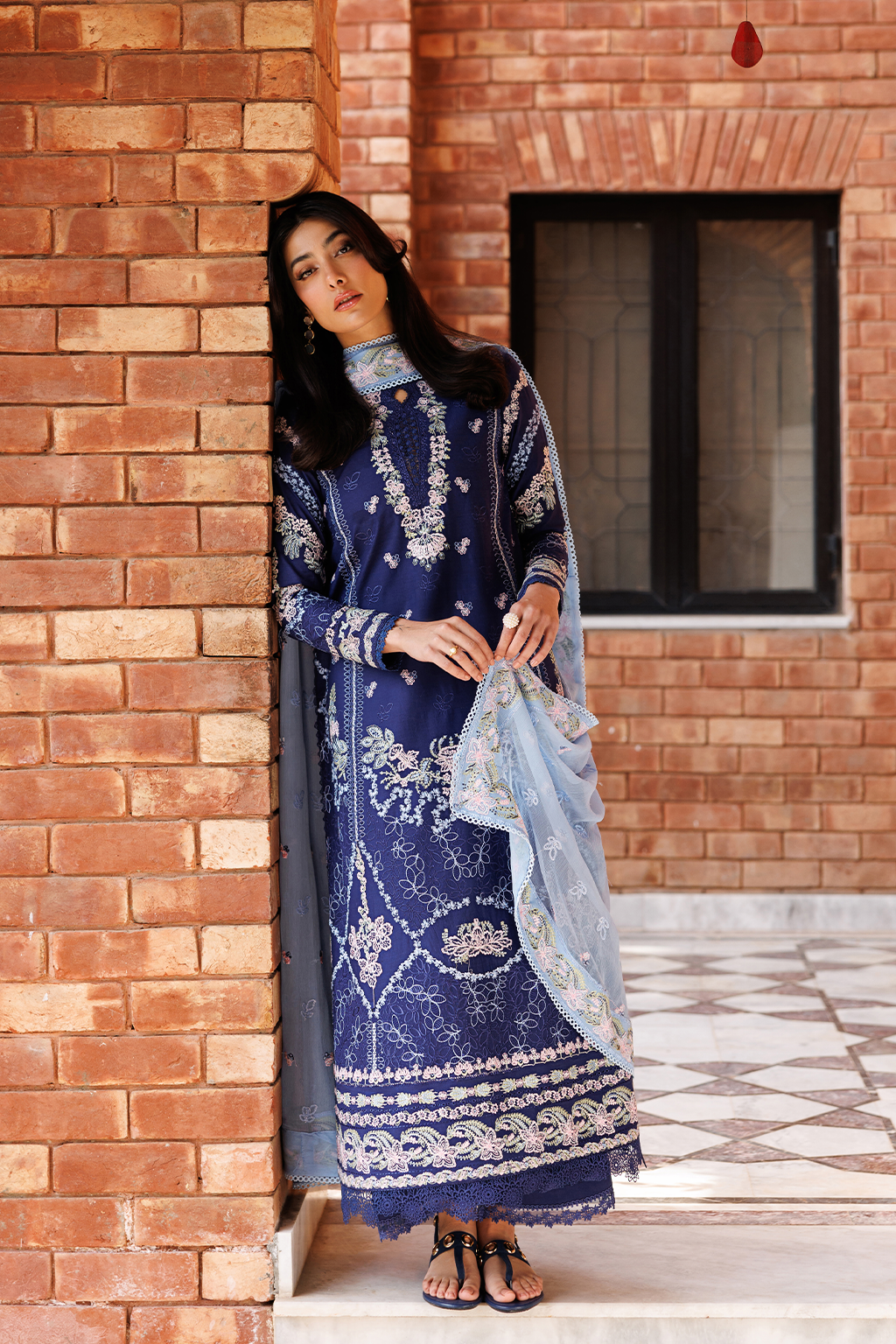 Emaan Adeel |  Mirabelle festive luxury lawn | Petal Pose