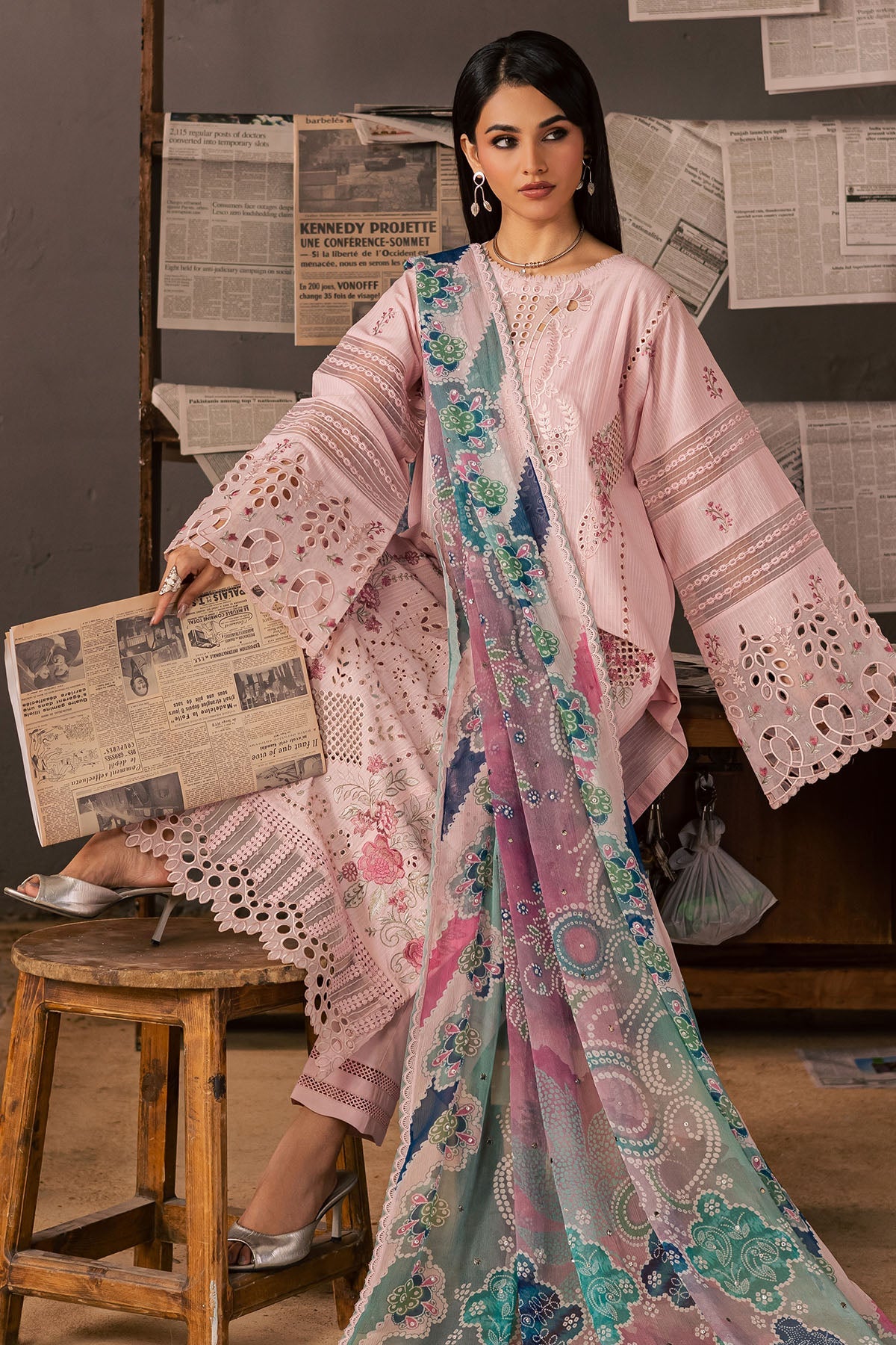 Nureh | Bazaar Embroidered Chikankari Lawn | NE-241