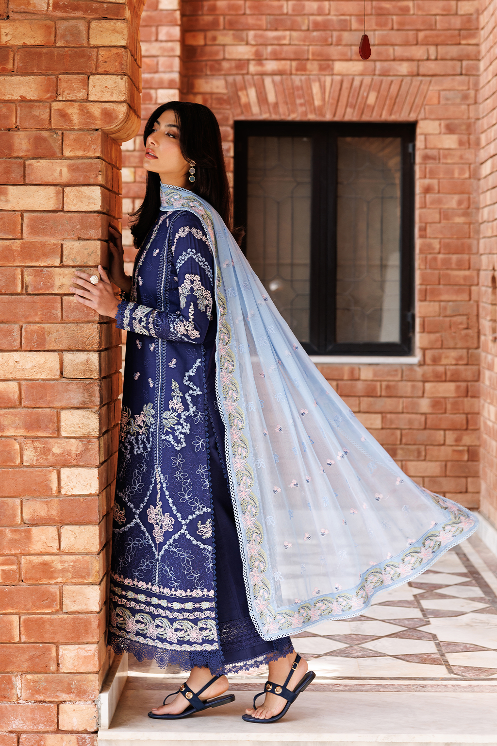 Emaan Adeel |  Mirabelle festive luxury lawn | Petal Pose