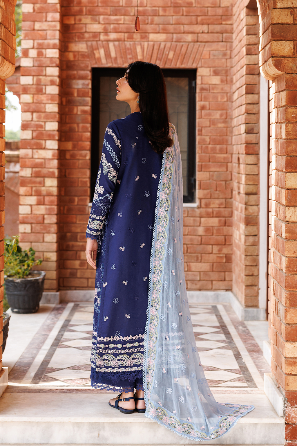Emaan Adeel |  Mirabelle festive luxury lawn | Petal Pose