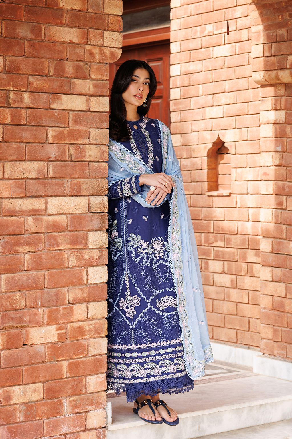 Emaan Adeel |  Mirabelle festive luxury lawn | Petal Pose