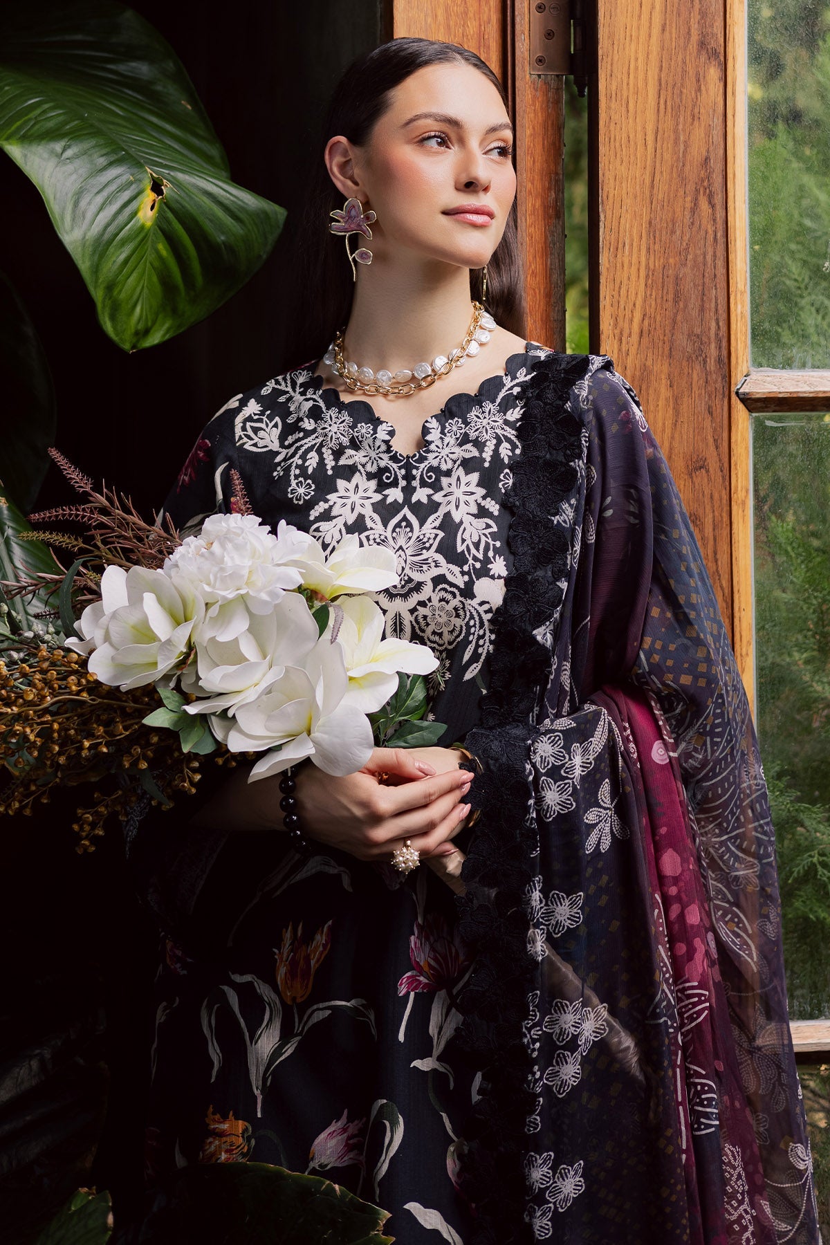 NUREH | GARDENIA - EMBROIDRED & PRINTED LAWN DORIA | NSG-214