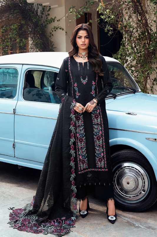 NAQSH | CHIKANKARI FESTIVE EDIT 26' | BLACK ROSE