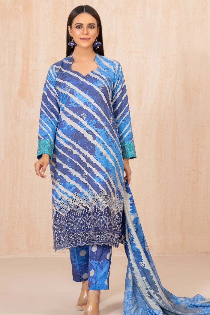 Tawakaal | Azeena 3Pcs Embroidered Digital Print suiting | D-5622