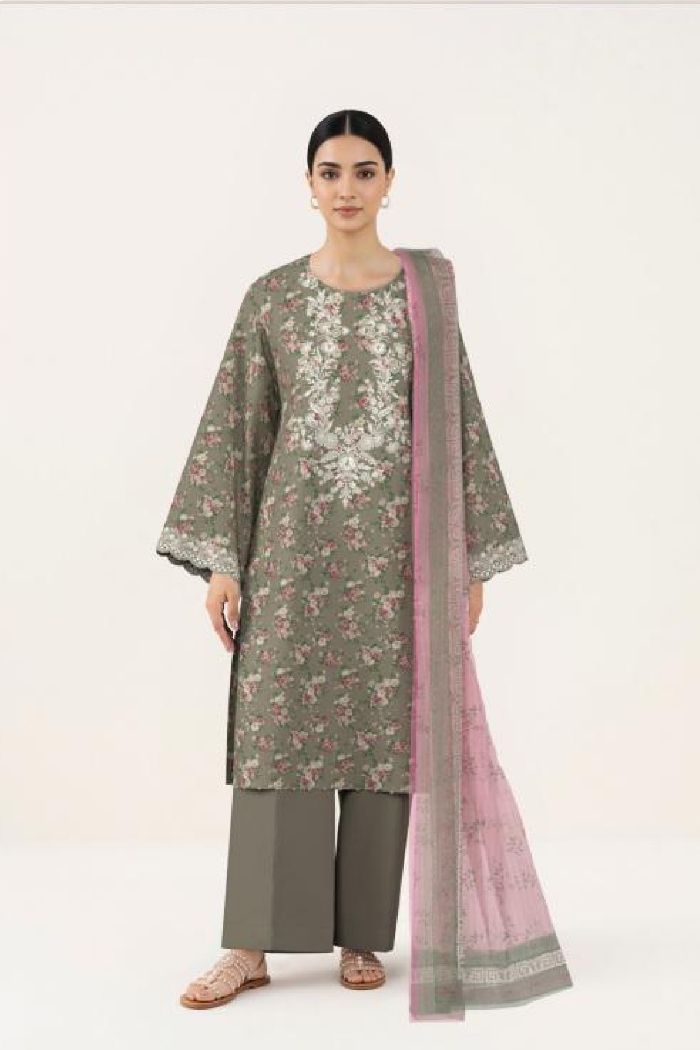 Sapphire | 3 pc Digital Printed Embroidered Lawn | 3PBE-WS26CL4-33