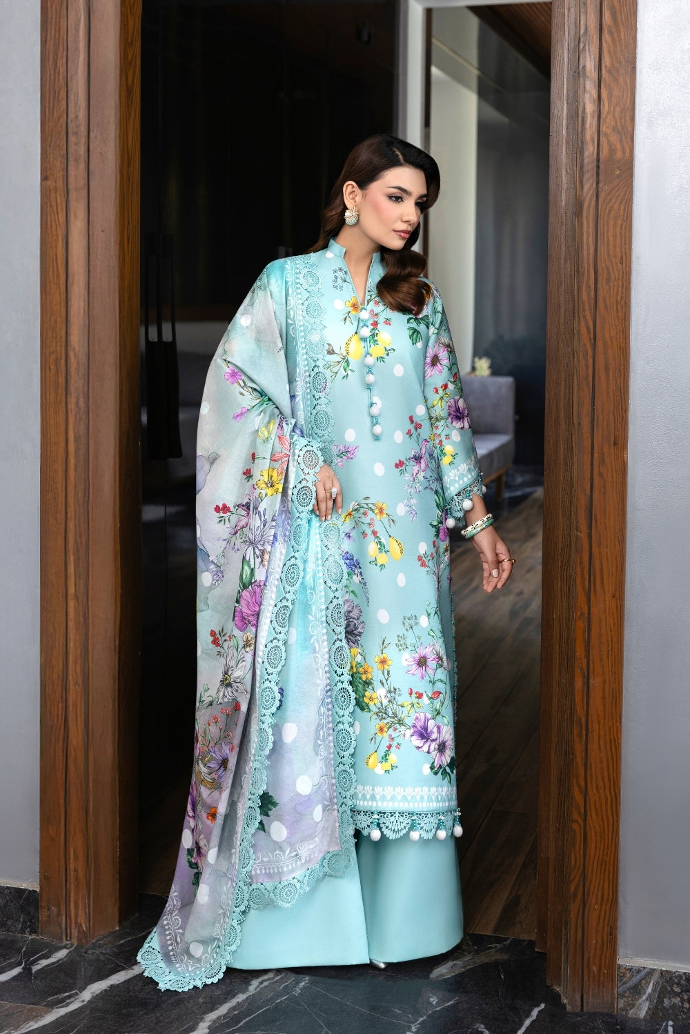 Naqsh | Midnight Meadow Lawn | Cerulean