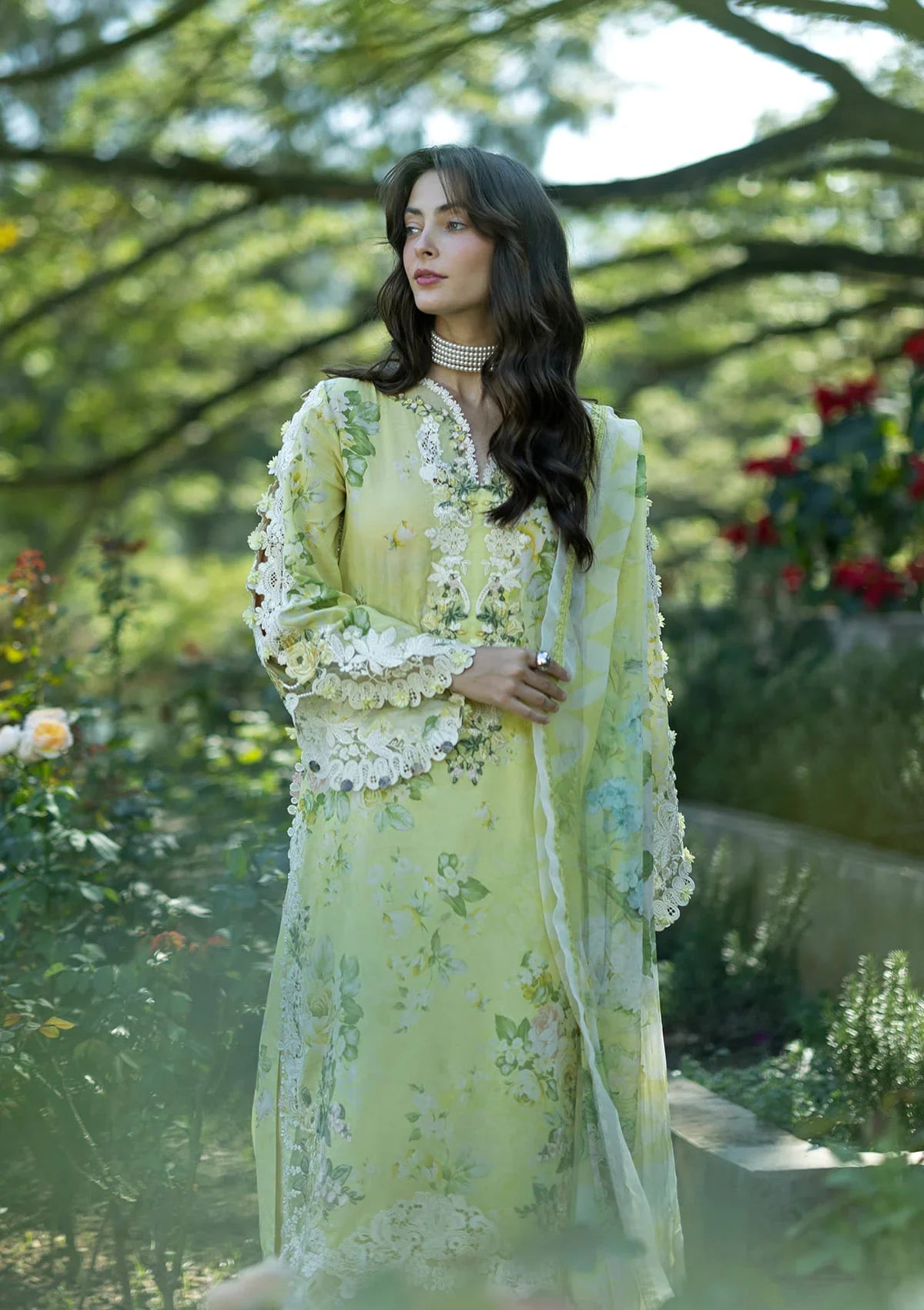 Elaf | Signature Embroidered Printed Lawn | Ivory Season