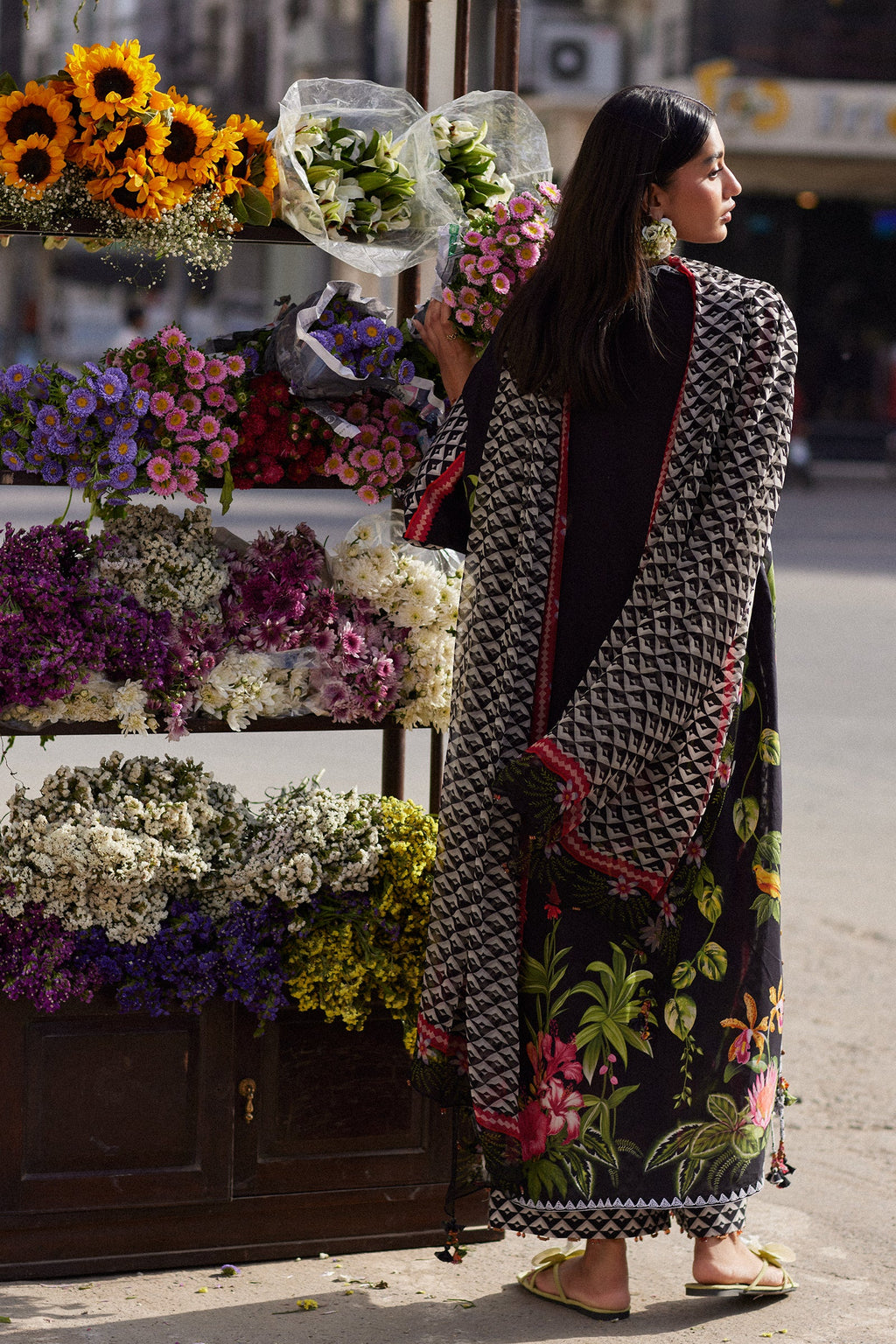 Zaha | Wildflower Festive Lawn 26 | Midnight Bloom