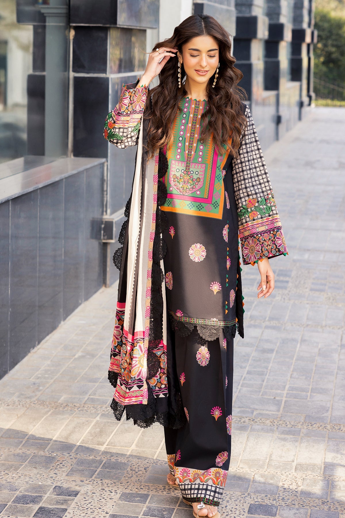 CHARIZMA | 3-PC Unstitched Embroidered Lawn Collection | AN6-04