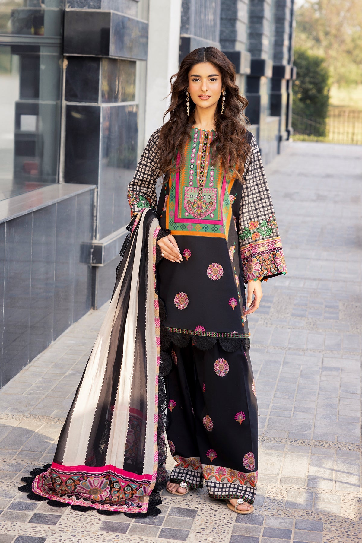 CHARIZMA | 3-PC Unstitched Embroidered Lawn Collection | AN6-04