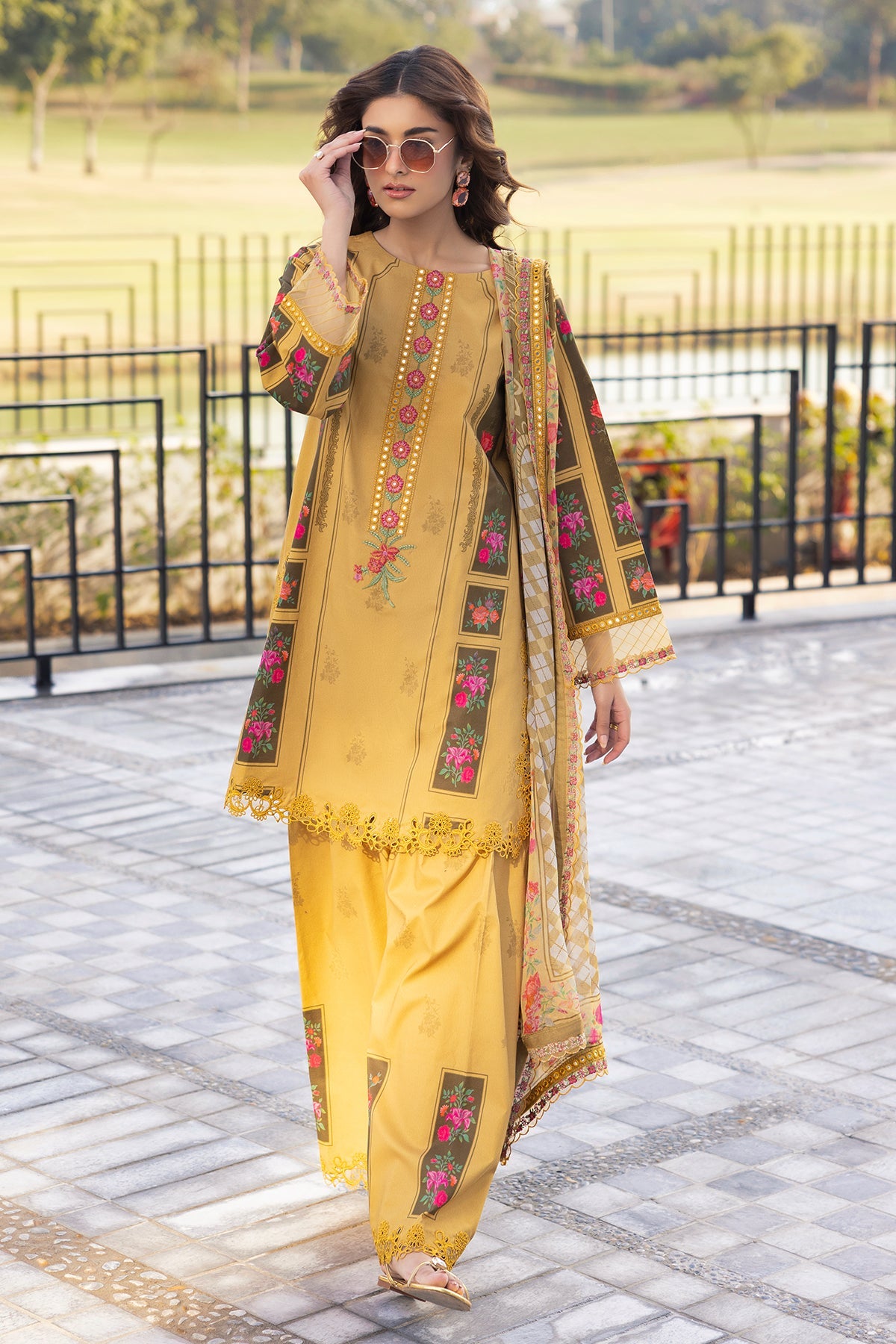 CHARIZMA | 3-PC Unstitched Embroidered Lawn Collection | AN6-03