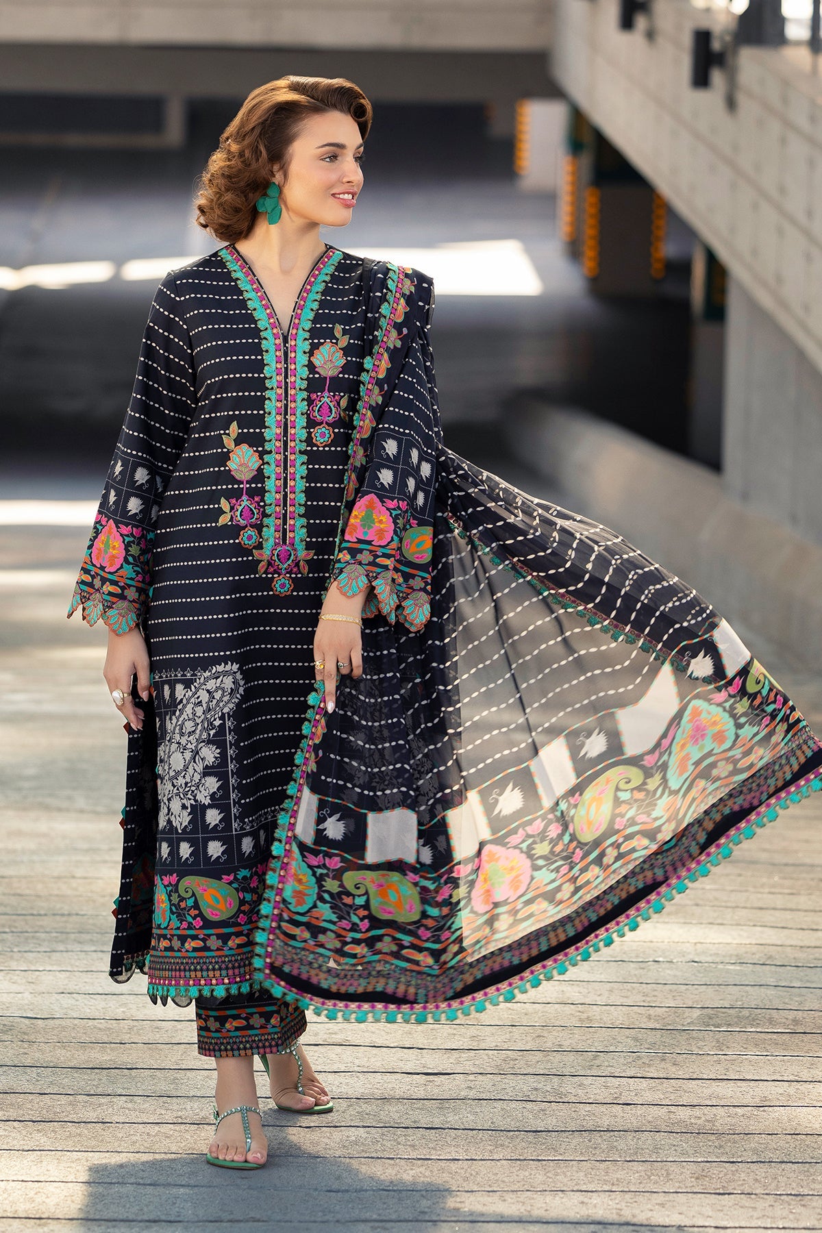 CHARIZMA | 3-PC Unstitched Embroidered Lawn Collection | AN6-09