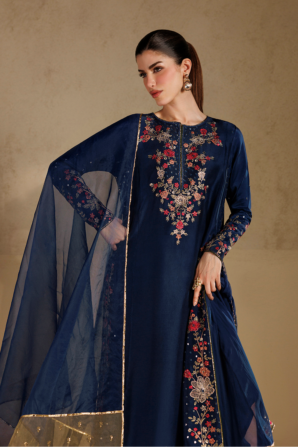 Iznik | Formals 26 Embroidered Pure Ramen Silk | UE-728