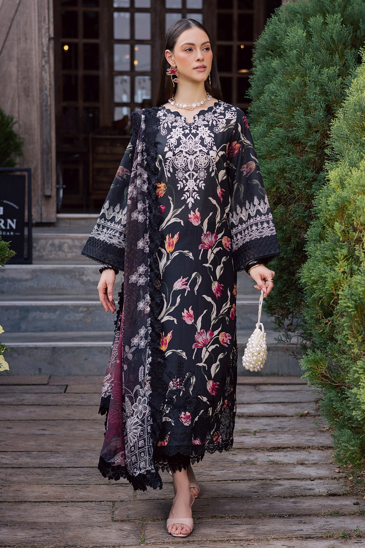 NUREH | GARDENIA - EMBROIDRED & PRINTED LAWN DORIA | NSG-214