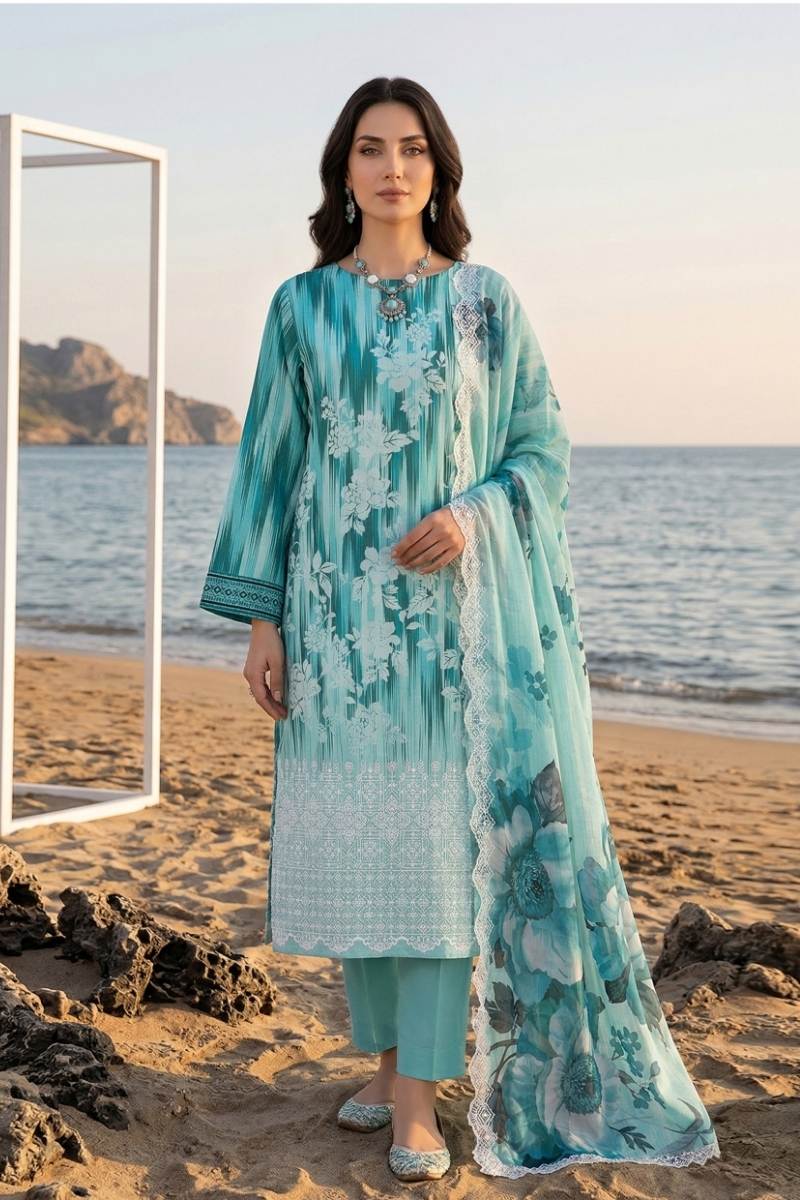 Riaz Arts | Rang-e-Noor Luxury Lawn - 3 Pc | RA - RN - 02