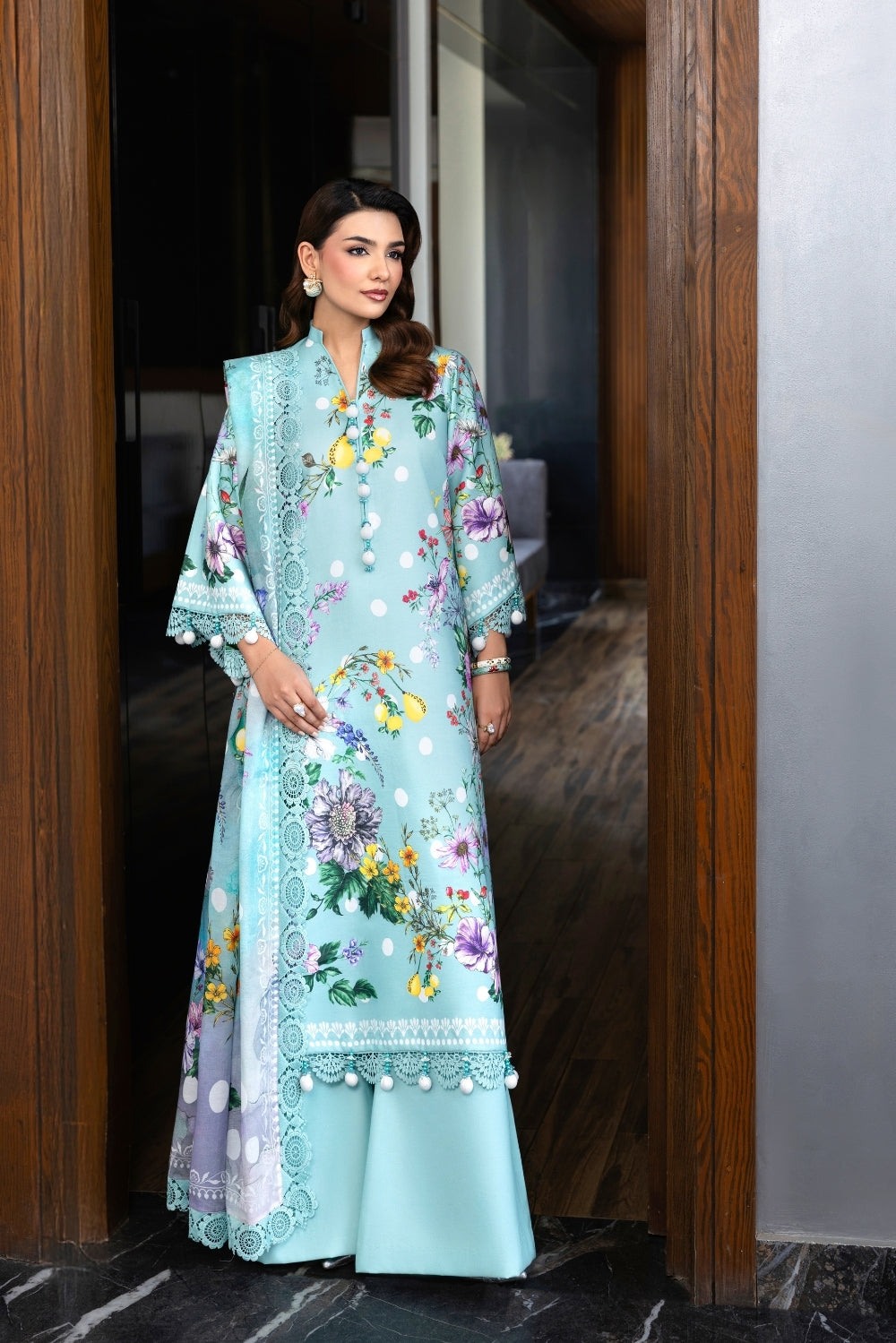 Naqsh | Midnight Meadow Lawn | Cerulean
