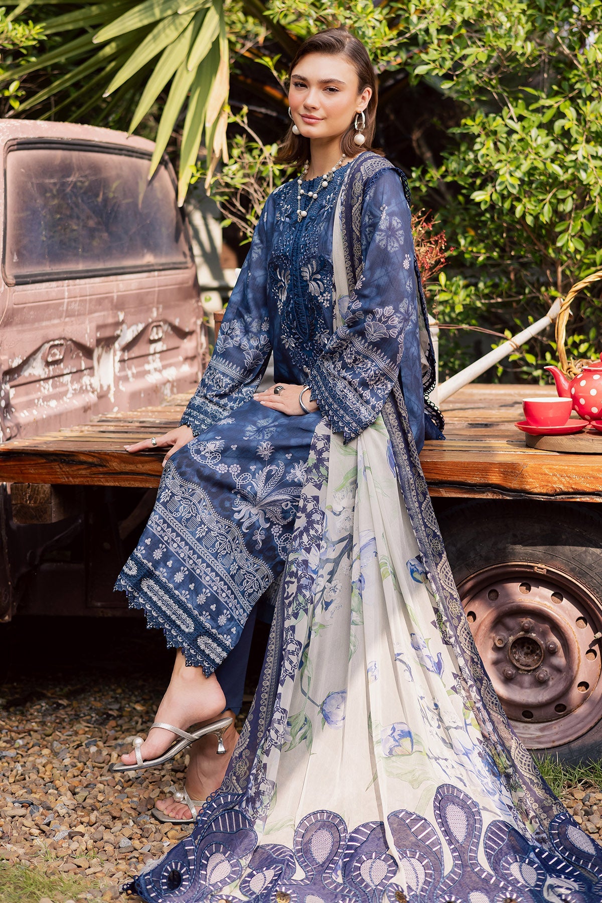 NUREH | GARDENIA - EMBROIDRED & PRINTED LAWN DORIA | NSG-213