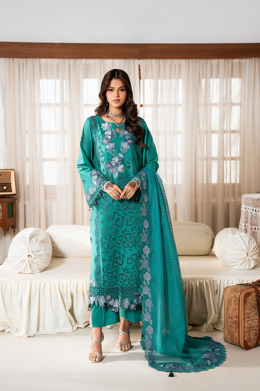 NAQSH | CHIKANKARI FESTIVE EDIT 26' | TEAL VIBES