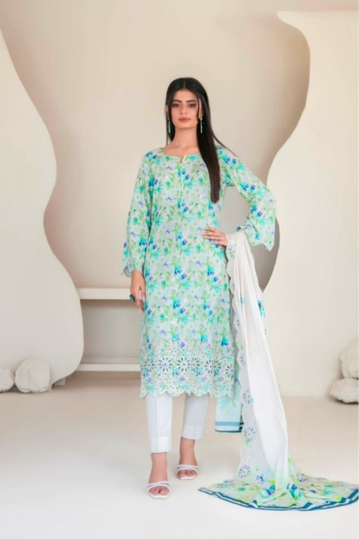 Tawakaal | Muskaan 3Pcs Embroidered Digital Print suiting | D-4418