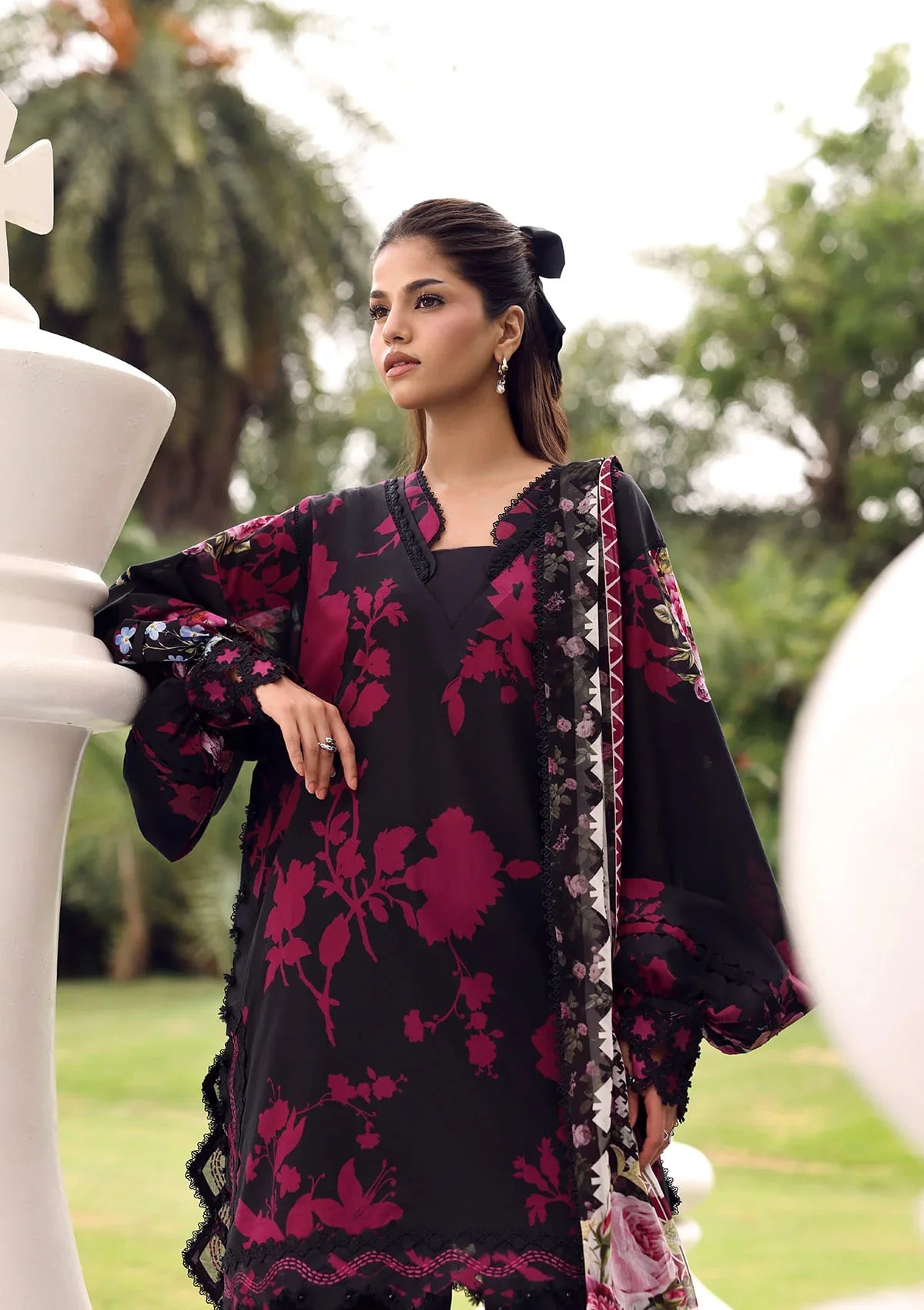 Elaf | Belladore - Prints Chiffon Lawn '26 | EPA-4A SCARLET