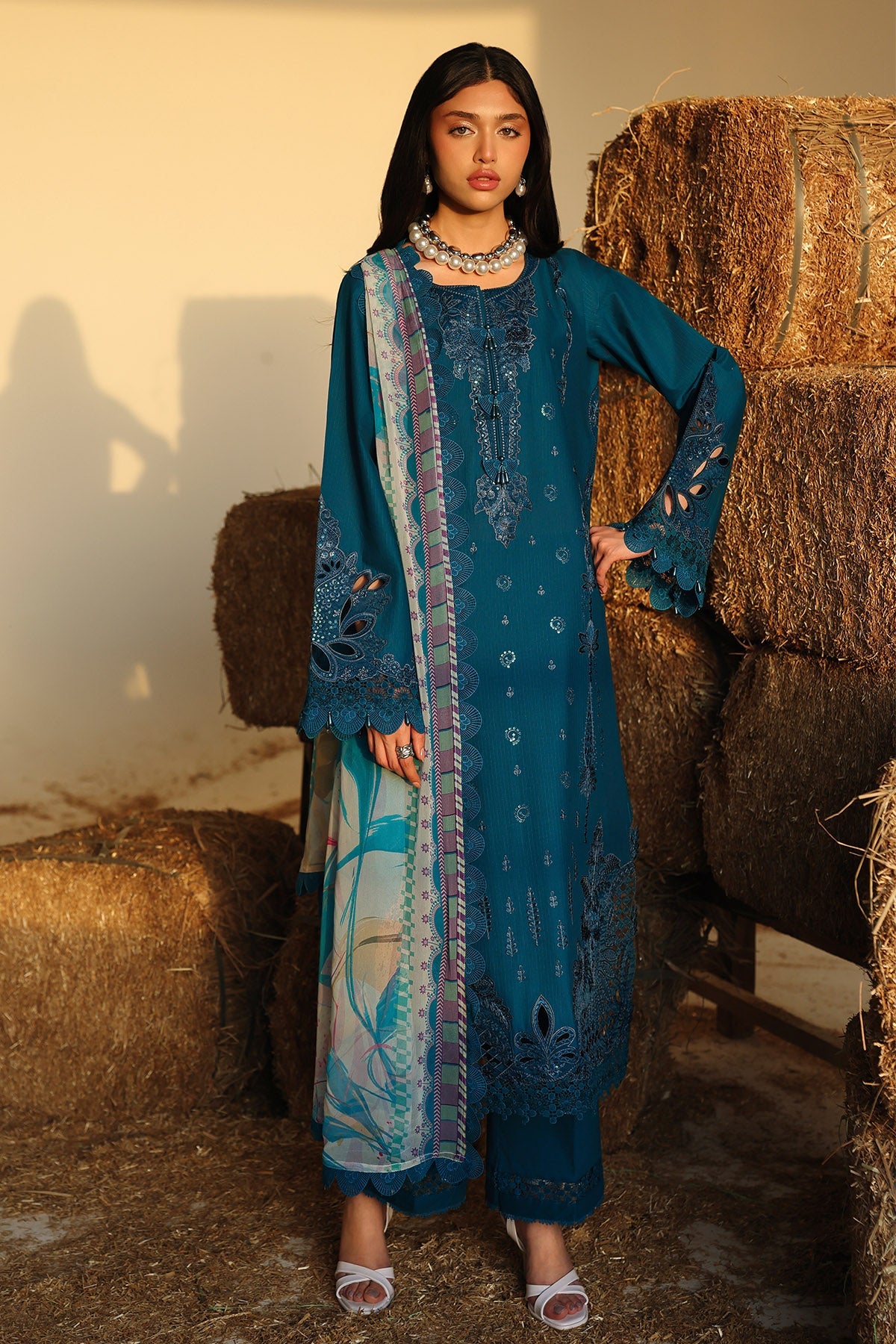Nureh | Raha Unstitched Lawn Doria | NE-247