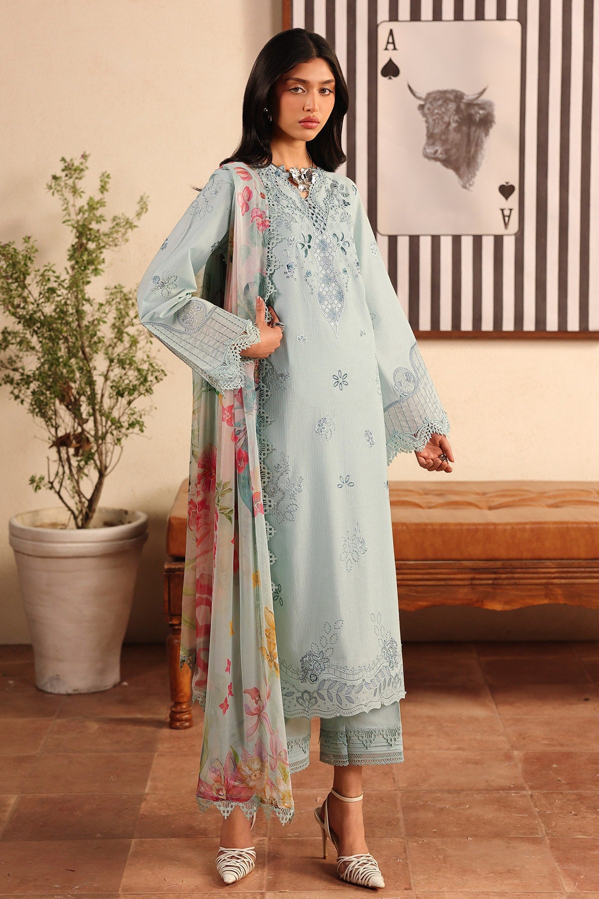 Nureh | Raha Unstitched Lawn Doria | NE-250