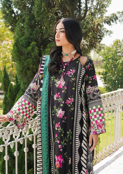 Elaf | Printed Lawn | Dark Floral