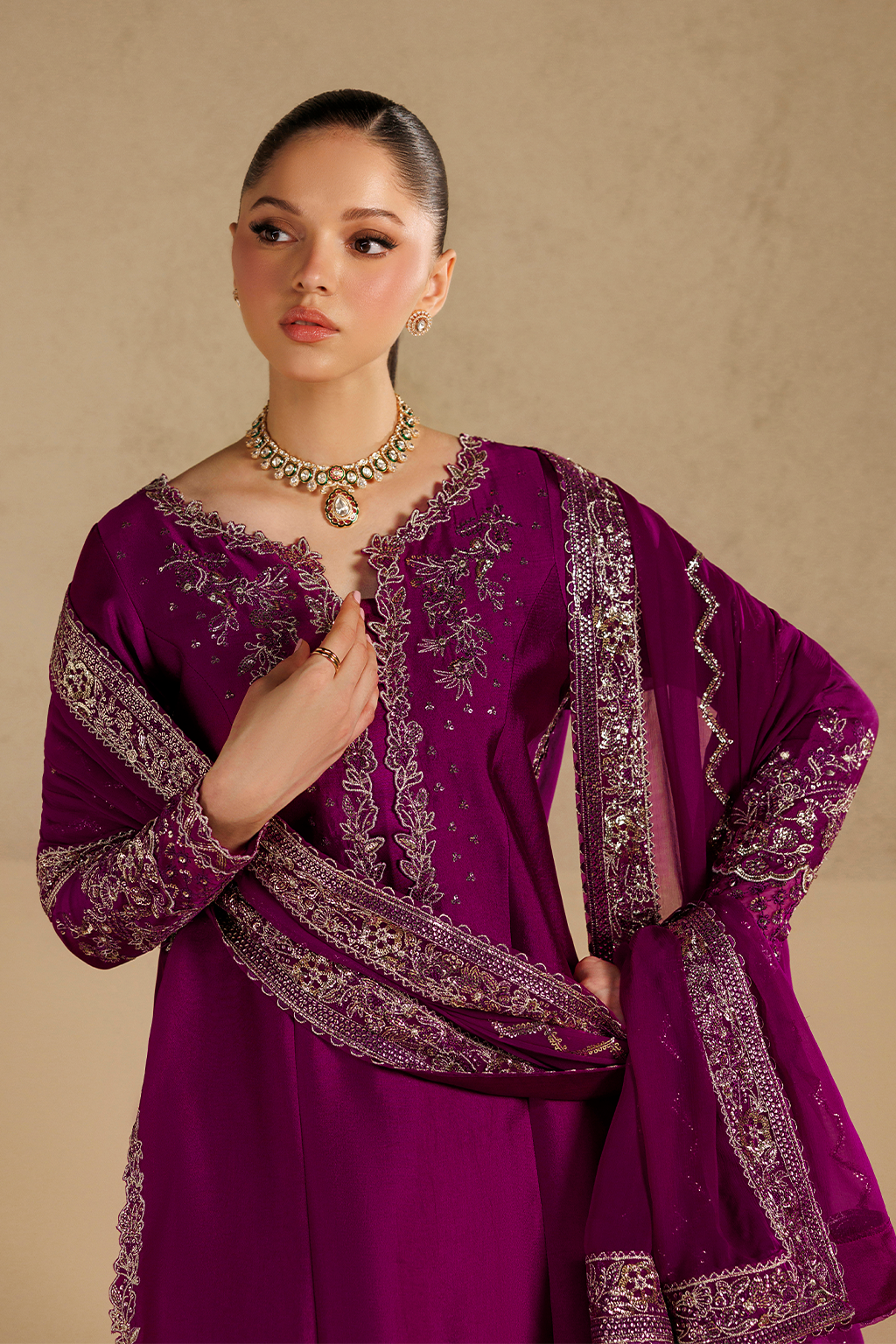Iznik | Formals 26 Embroidered Sheesha Silk | UE-736