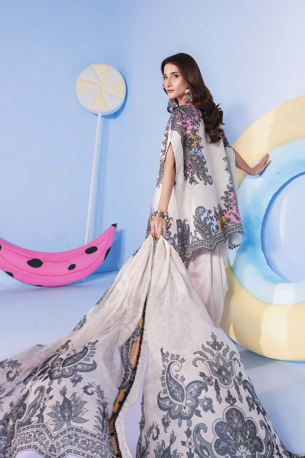 MARIA B | 3 Pc Unstitched Embroidered Lawn Suit | MB-CUSV13-04A