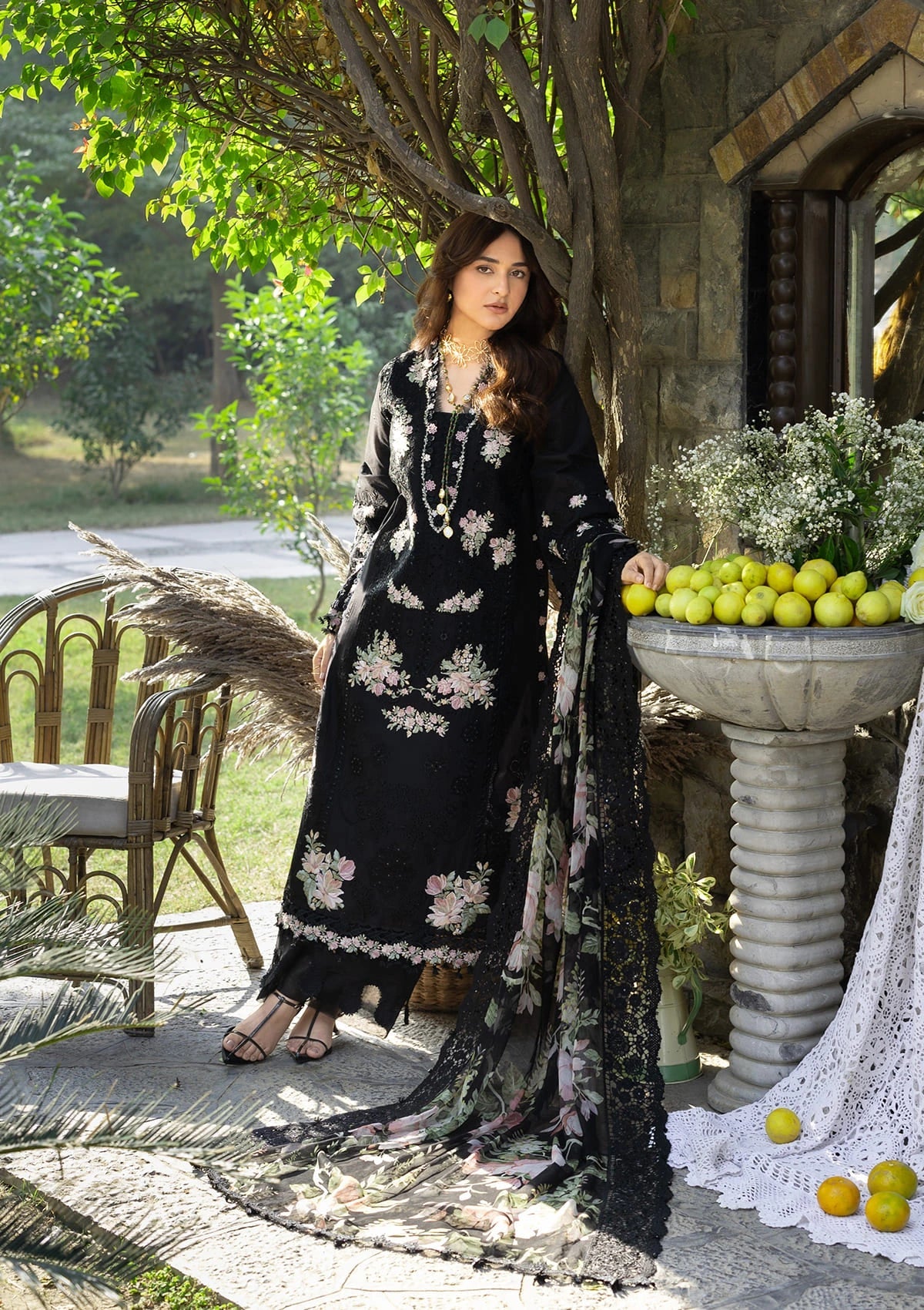 Elaf | Luxary Lawn | Midnight Blossom