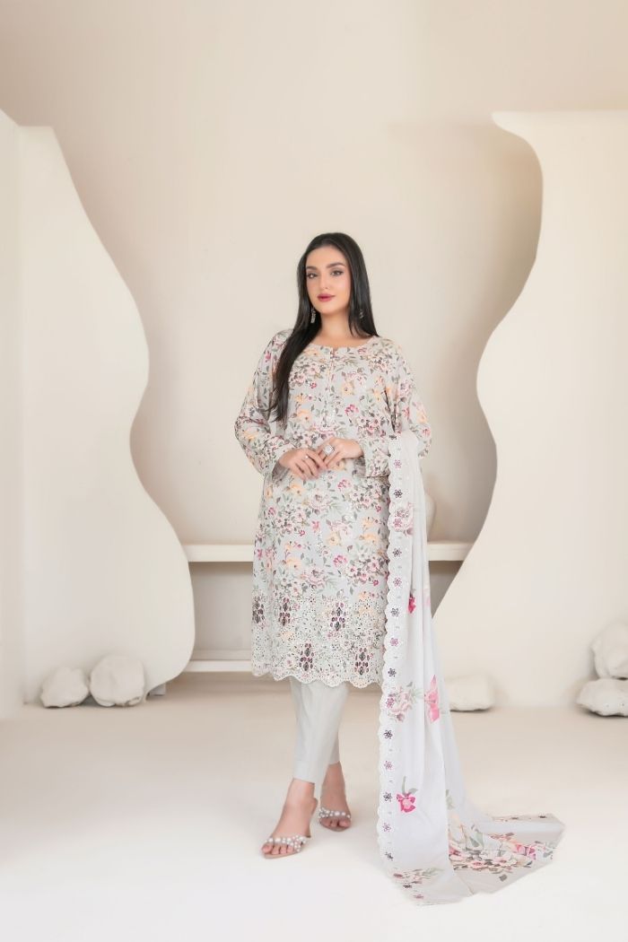 Tawakaal | Muskaan 3Pcs Embroidered Digital Print suiting | D-4419