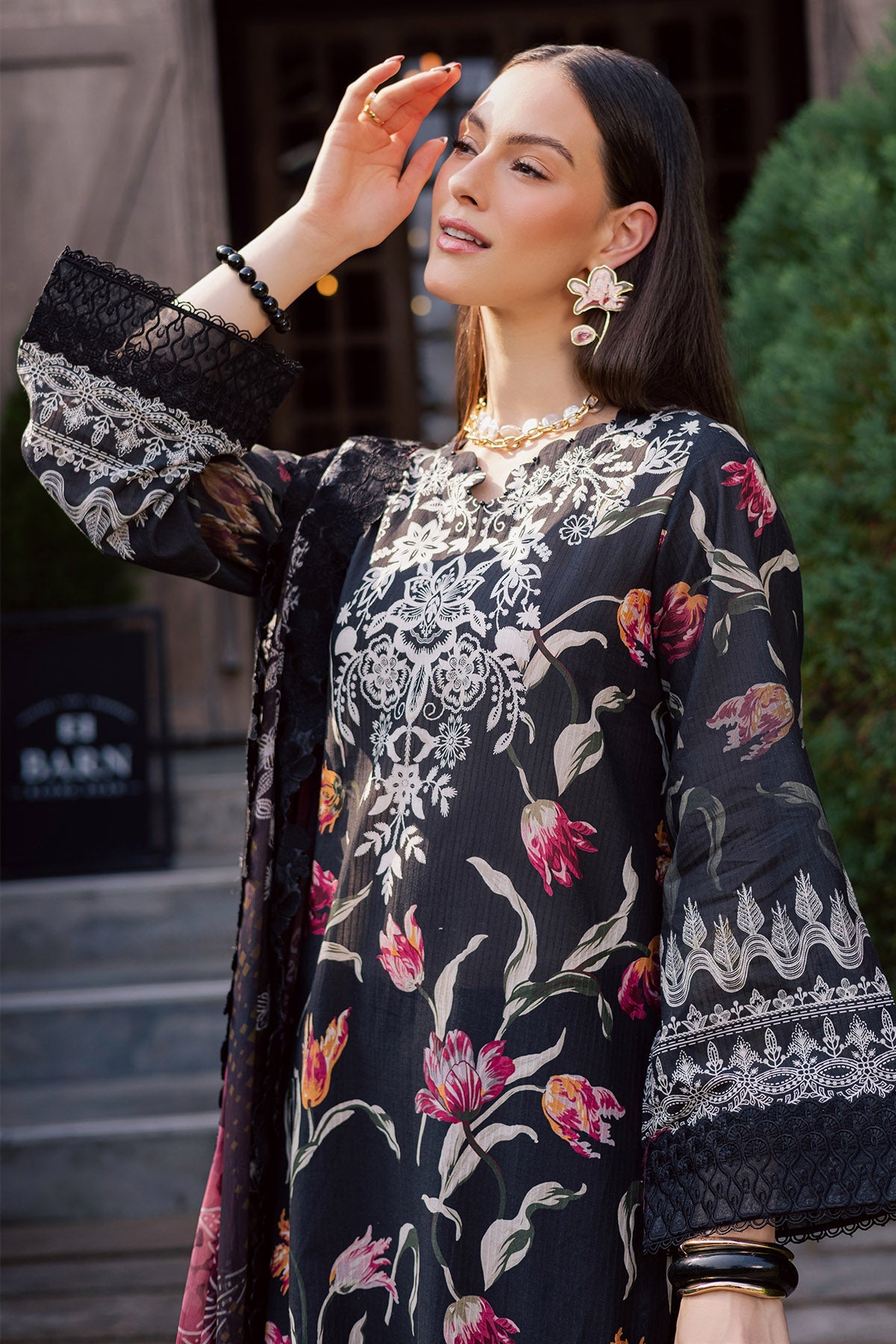 NUREH | GARDENIA - EMBROIDRED & PRINTED LAWN DORIA | NSG-214