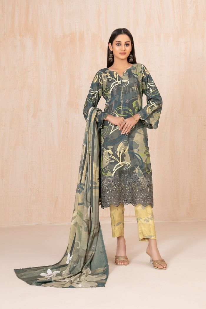 Tawakaal | Azeena 3Pcs Embroidered Digital Print suiting | D-5624