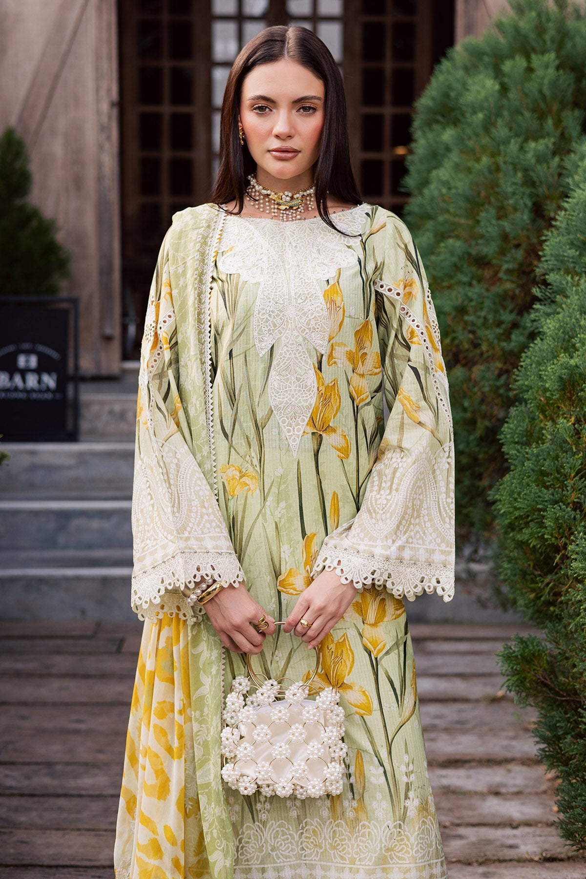 NUREH | GARDENIA - EMBROIDRED & PRINTED LAWN DORIA | NSG-212