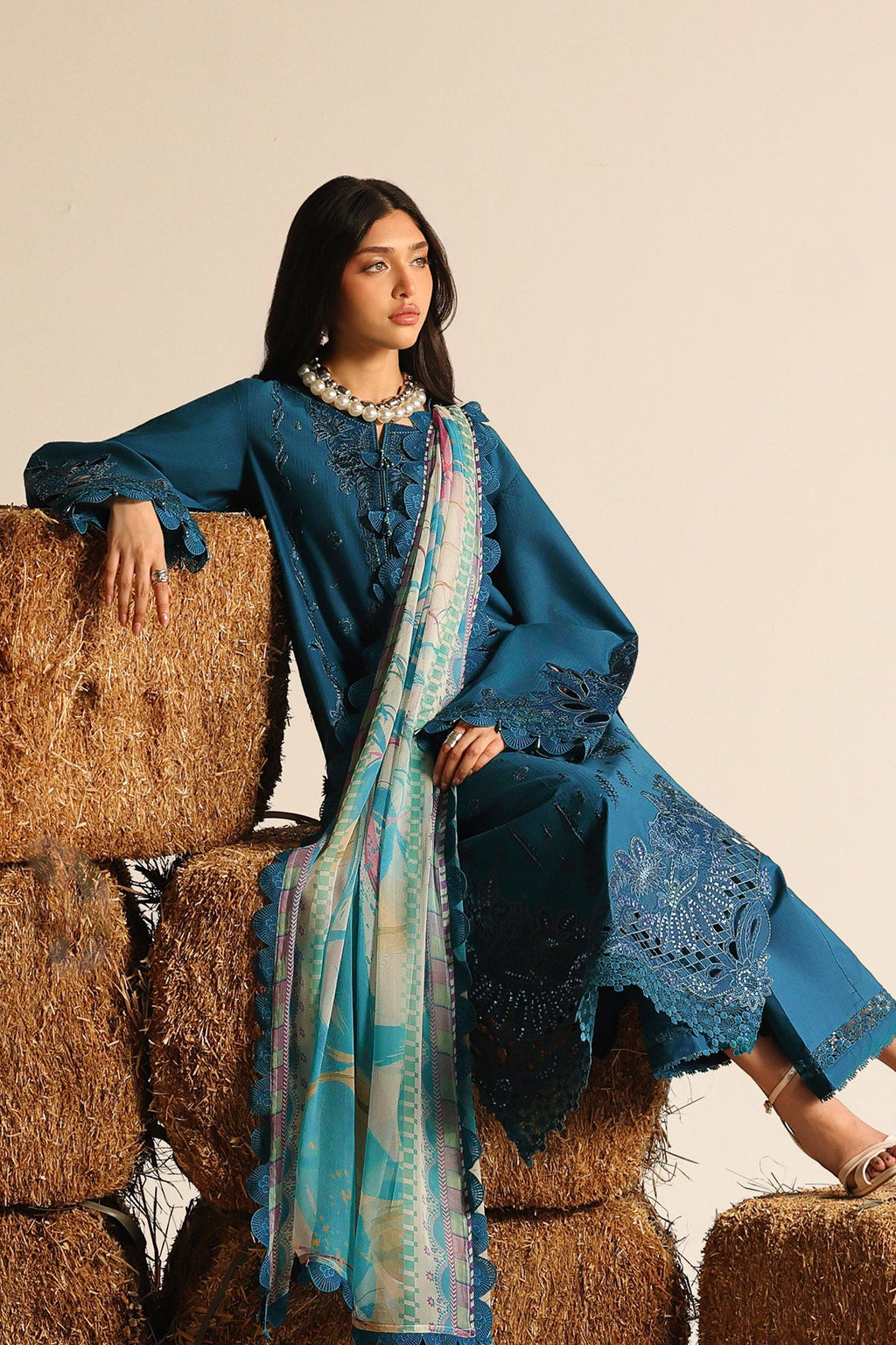 Nureh | Raha Unstitched Lawn Doria | NE-247